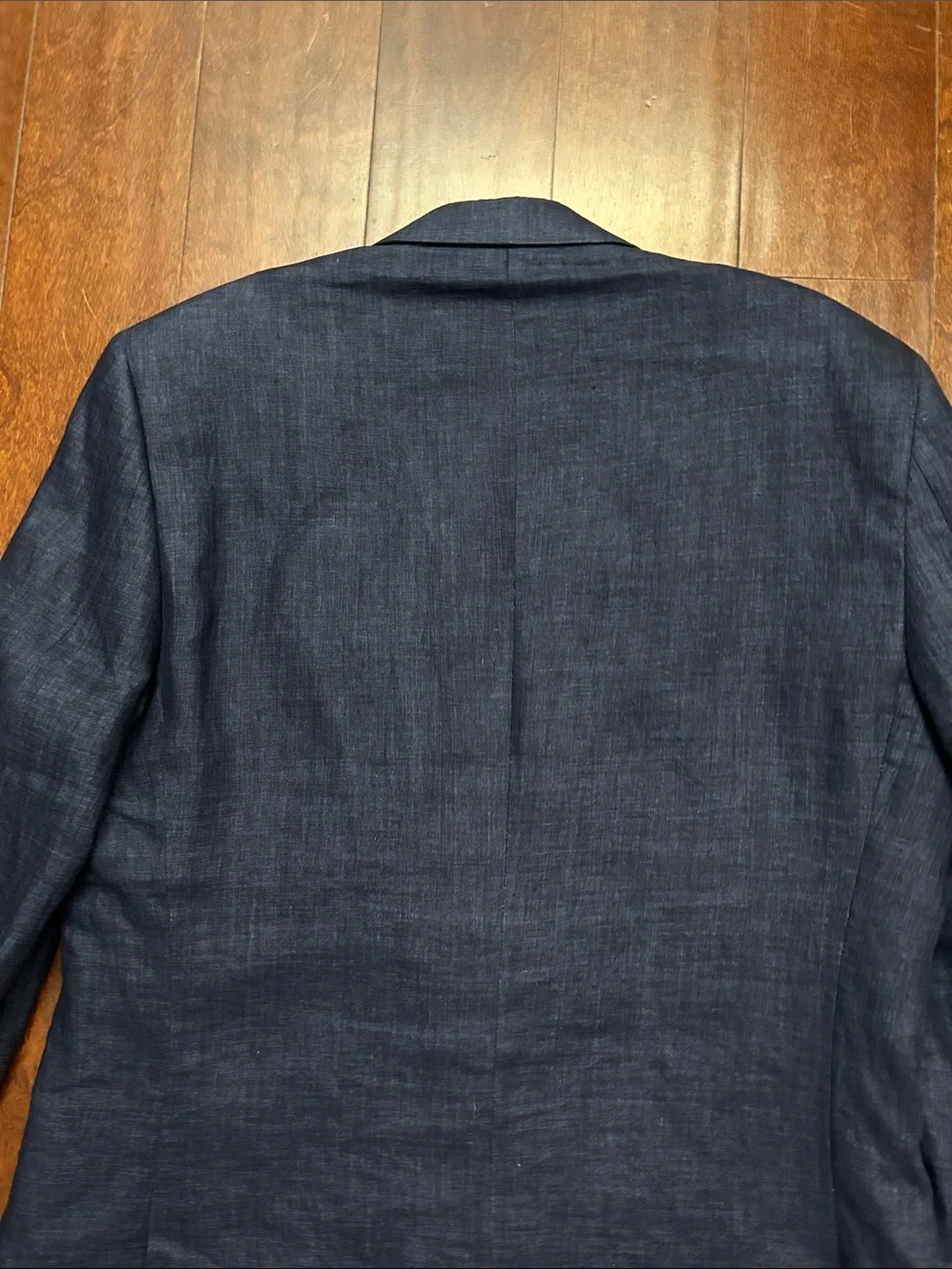 Pronto Uomo Blue Dark Blue 100% Linen Blazer, Two-Button Blazer, Size 42R